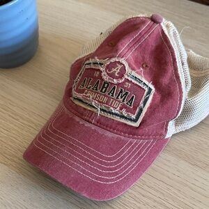 Vintage Alabama Crimson Tide Distressed Trucker Hat - Crimson & Tan